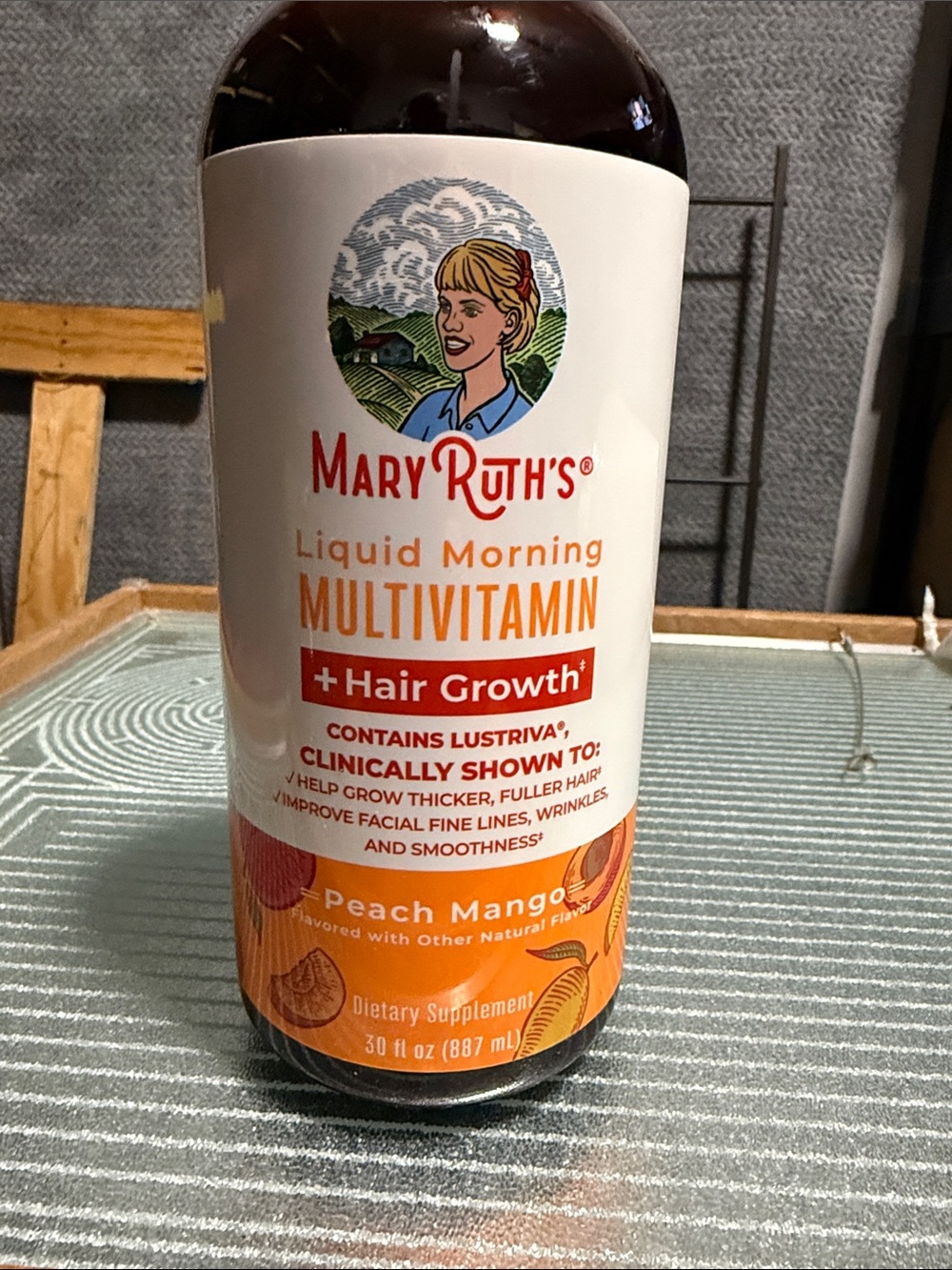 Liquid Morning Multivitamin + Hair Growth - Peach Mango (Orange)